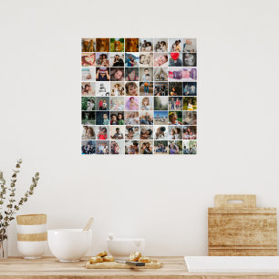64 Photo Template Collage Poster