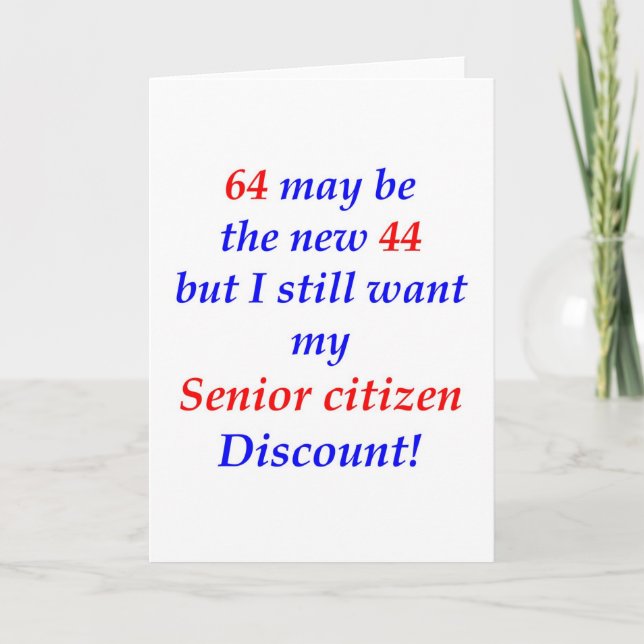 64 Senior Citizen Card (Front)