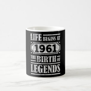 64 Year Old 1961 Birth Of Legend 64th Birthday Coffee Mug