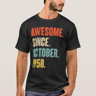 64 Year Old 64th Birthday Funny Awesome Since Octo T-Shirt