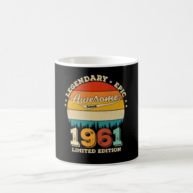64 Year Old Bday 1961 Awesome 64th Birthday Gift Coffee Mug (Center)
