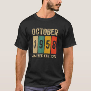 64 Year Old Vintage October 1958 October Birthday T-Shirt