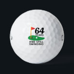 64 Years and Still Swinging Funny 64th Birthday Golf Balls<br><div class="desc">Celebrate 64 years of fun and a love for golf with these "64 Years and Still Swinging" golf balls! Perfect as a humourous and unique gift for any golf enthusiast turning 64. Whether they're hitting the greens or just enjoying a laugh, these golf balls are a playful reminder that age...</div>