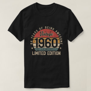 64 Years Of Being Awesome 64th Birthday Retro T-Shirt