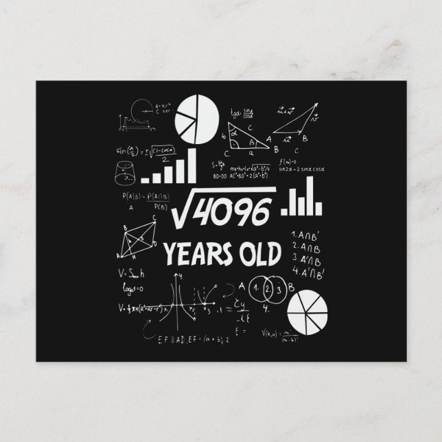 64 Years Old Bday Math Teacher 64th Birthday Gift Postcard (Front)