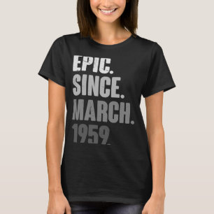 64 Years Old Vintage 1959 March Birthday 64th Deco T-Shirt