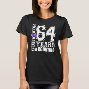 64 Years Survivor I Wear Purple Ribbon Lupus Aware T-Shirt