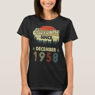 64th Birthday Awesome Since December 1958 64 Years T-Shirt