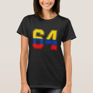64th Birthday Colombian 64 Years Old Number 64 Col T-Shirt