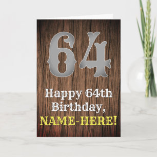 64th Birthday: Country Western Inspired Look, Name Card