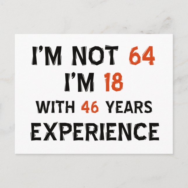 64th birthday designs postcard (Front)