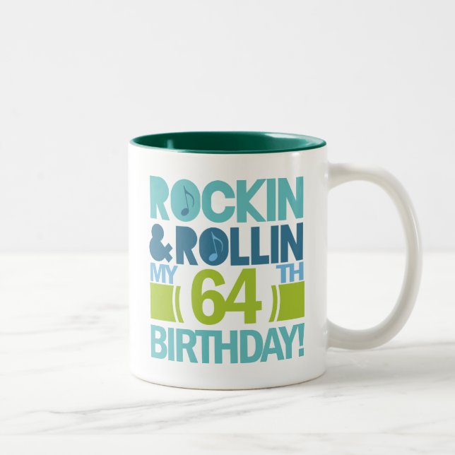64th Birthday Gift Ideas Two-Tone Coffee Mug (Right)