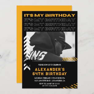 64th birthday invitations Men Photo Spray paint