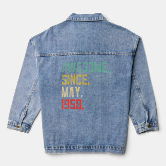 64th Birthday Men  Awesome Since May 1958  Denim Jacket