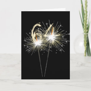64th Birthday Sparklers on Black  Card