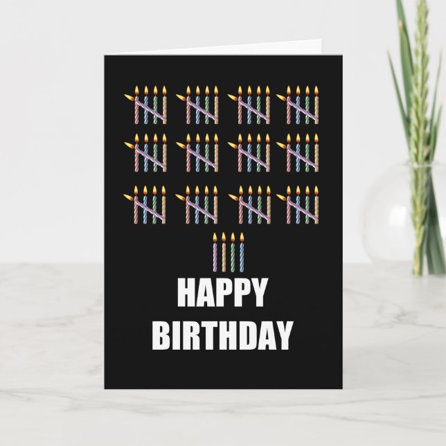 64th Birthday with Candles Card (Front)