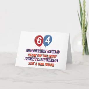 64th year old snow on the roof birthday designs card