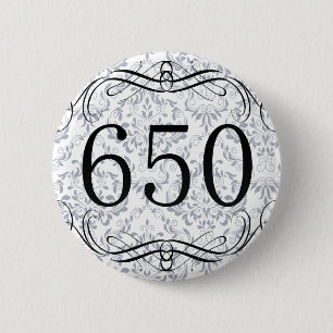 650 Area Code 6 Cm Round Badge