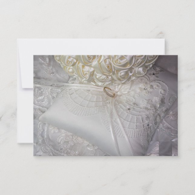 6538-Ring Bearer Pillow with Wedding Ring on Veil Invitation (Front)