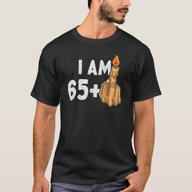 65+1 Middle Finger  66th Birthday Provocative T-Shirt (Front)