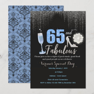 65 and Fabulous Birthday Invitation for Women