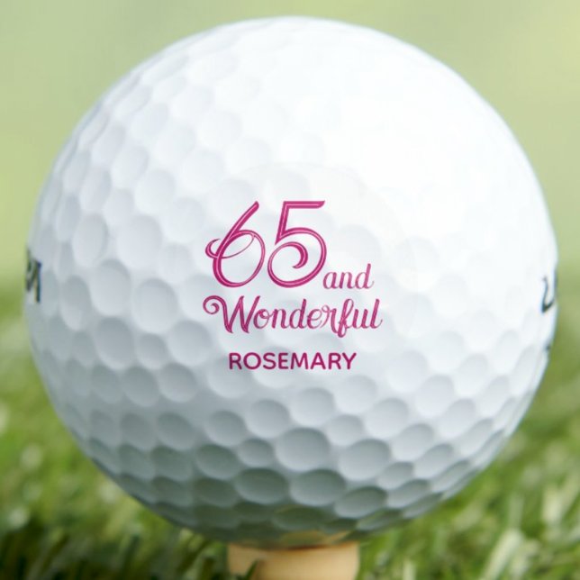 65 and Wonderful Birthday Gift for Mum – Script Golf Balls (Creator Uploaded)