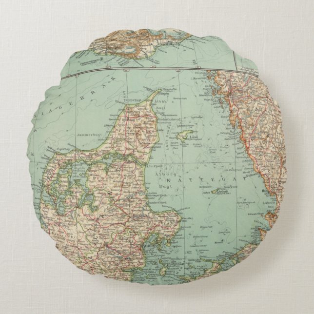 65 Denmark, Iceland Round Cushion (Front)