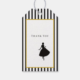 65 & Fabulous Favour Tag Black & Gold Thank You