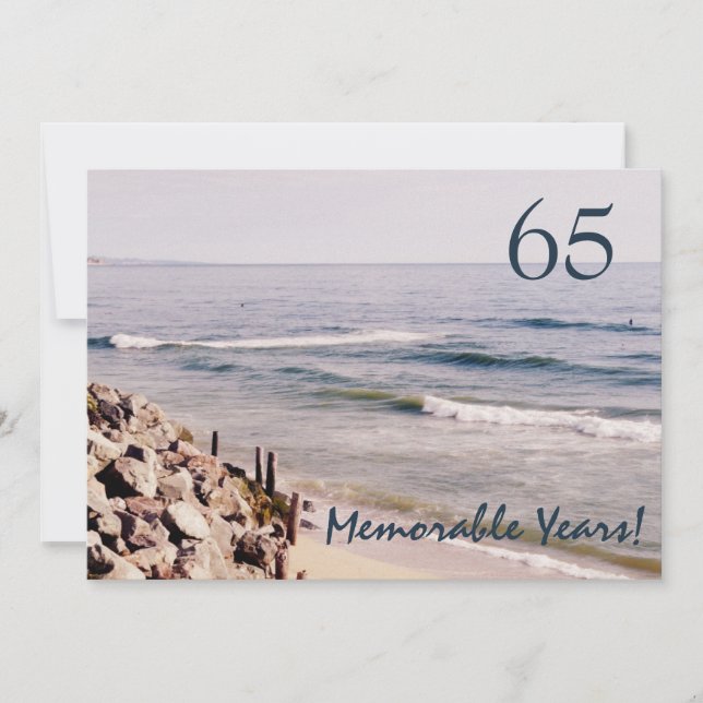 65 Memorable Years/Birthday Party-Ocean Invitation (Front)