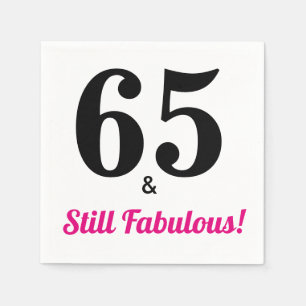 65 & Still Fabulous Birthday Party Paper Napkins