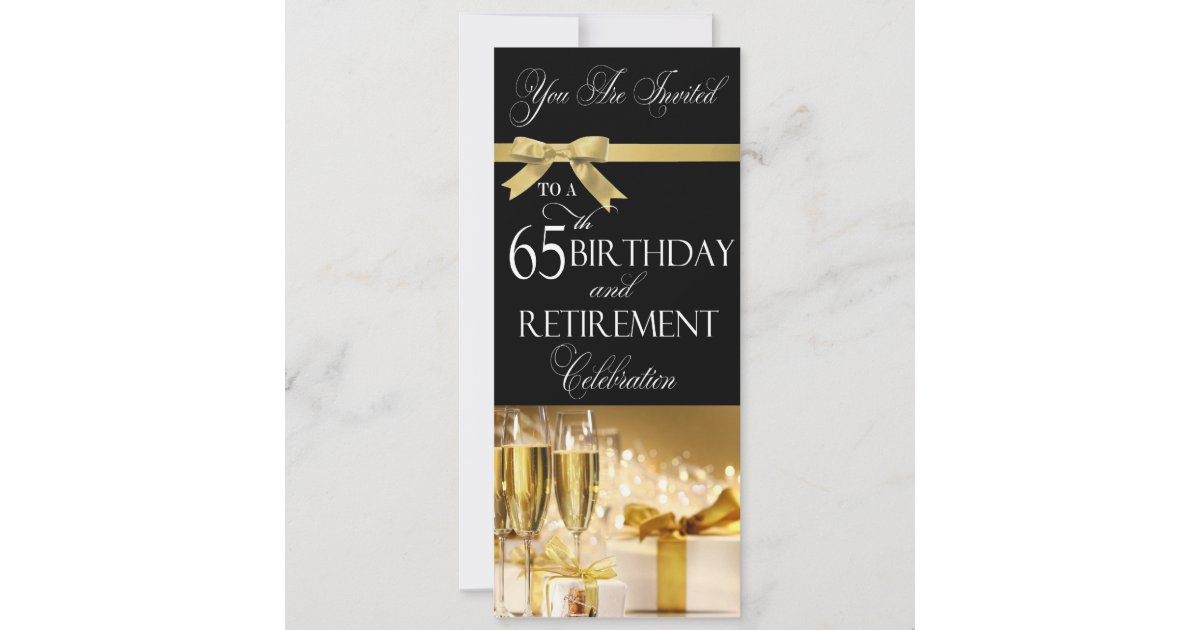 65 th Birthday Retirement Combination Invitation Zazzle.co.uk