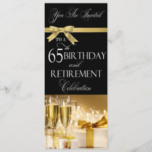 65 th Birthday Retirement Combination Invitation