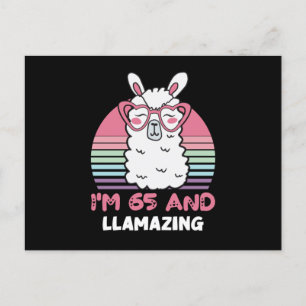 65 Year Old Bday Llamazing 65th Birthday Llama Postcard