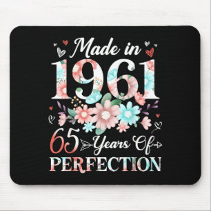 65 year old made in 1961 floral 65th birthday wome mouse mat