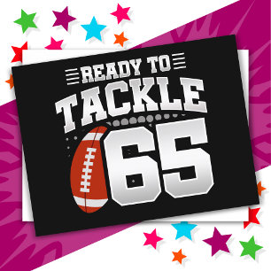 65 Year Old Tackle Football Party 65th Birthday Postcard