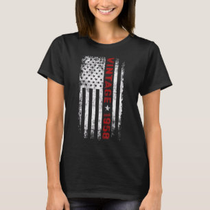 65 Year Old  Vintage 1958 American Flag 65th Birth T-Shirt