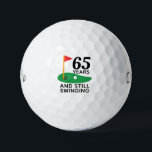 65 Years and Still Swinging Funny 65th Birthday Golf Balls<br><div class="desc">Celebrate 65 years of life and a love for golf with these "65 Years and Still Swinging" golf balls! It is a fun and playful gift for any golf enthusiast turning 65 who’s still hitting the fairways with style. Perfect for birthdays, retirement celebrations, or anyone proud to keep their swing...</div>