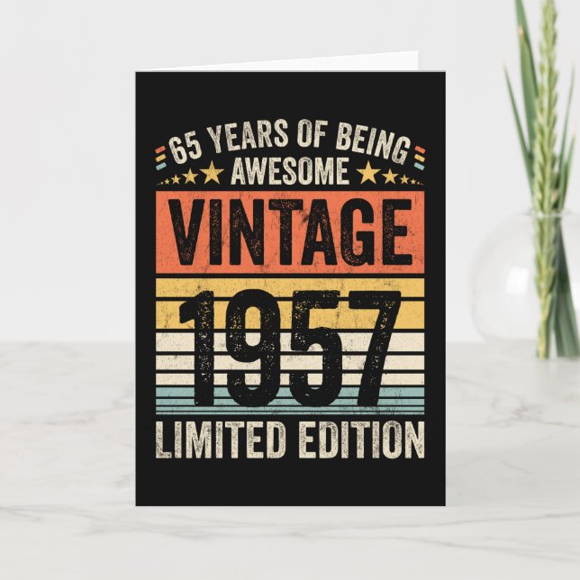 65 Years Of Being Awesome Vintage 1957 Card (Front)
