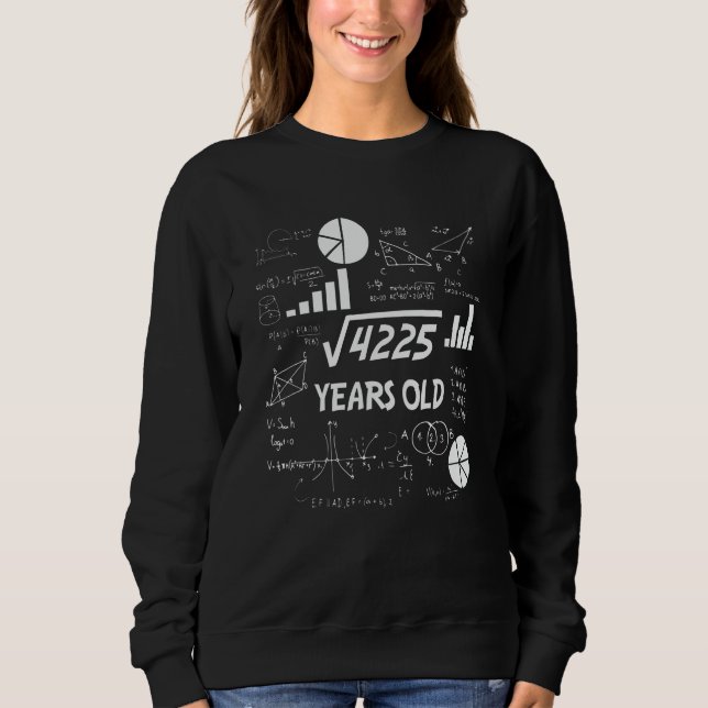65 Years Old Bday Math Teacher 65th Birthday Gift Sweatshirt (Front)