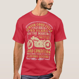 65 Years Old Biker Birthday Classic Vintage motorc T-Shirt