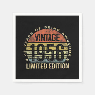 65 Years Old Vintage 1956 Limited Edition Birthday Napkin