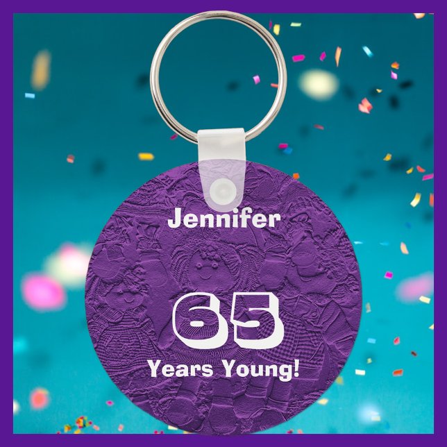 65 Years Young Purple Rag Dolls, Name Key Ring (Creator Uploaded)