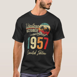 65 Yr Old Vintage October 1957  65th Birthday T-Shirt