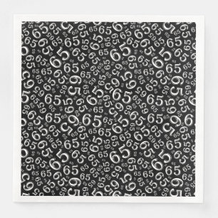 65th Age Random Number Pattern Black/White Napkin
