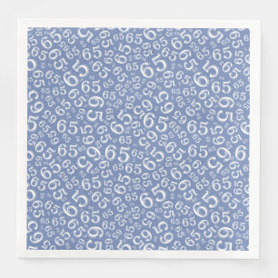 65th Age Random Number Pattern Blue/White Napkin