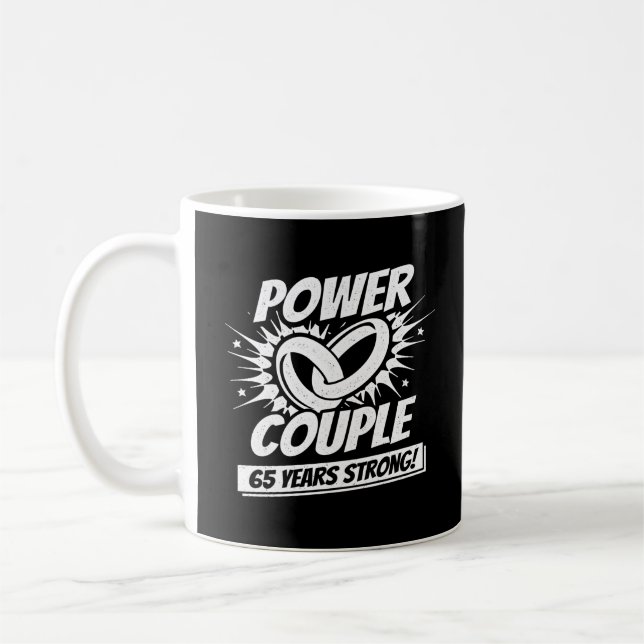 65th Anniversary Couples Married 65 Years Strong Coffee Mug (Left)