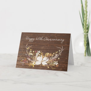 65th Anniversary Deer Antler Bouquet Card