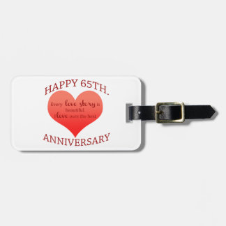 65th. Anniversary Luggage Tag
