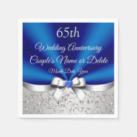 65th Anniversary Napkins in 3 Sizes, Blue Sapphire