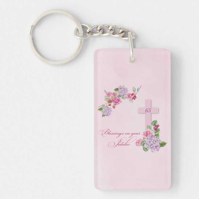 65th Anniversary of Religious Life Catholic Nun Key Ring (Front)